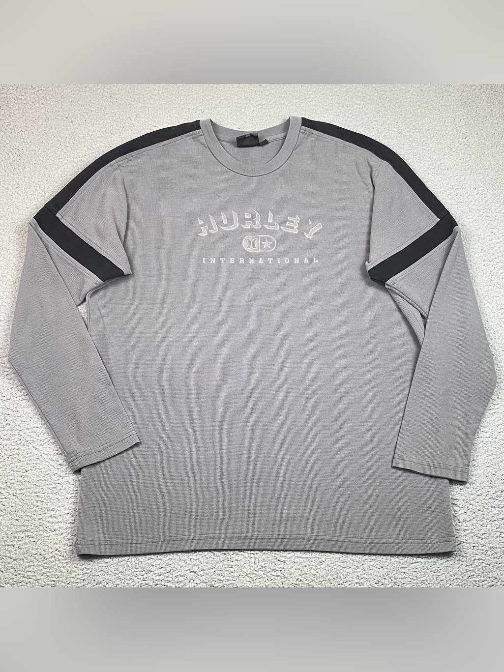 Y2k Hurley Thermal Shirt Men's Size Xl Gray Long Sleeve Crewneck Blink 182 ***